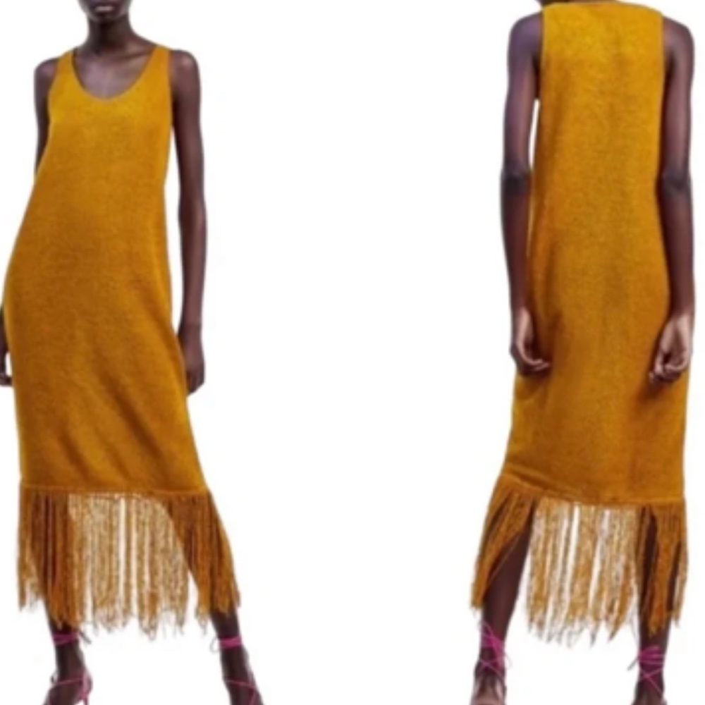 Zara Mustard Knit Dress 👗